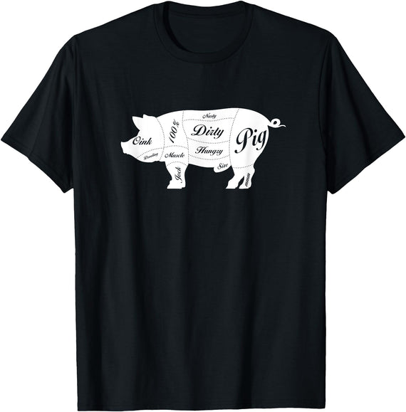 LGBTQIA+ Power Design Nasty Hungry Dirty Pig Design - Fun Gay Pig Pride - LGBTQIA+ T-Shirt - Black
