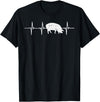 BoredKoalas Farming Farm Shirts Farmer Gifts Pig Heartbeat Pulse Farm Animal Farming Life Farmer Gift T-Shirt - Black