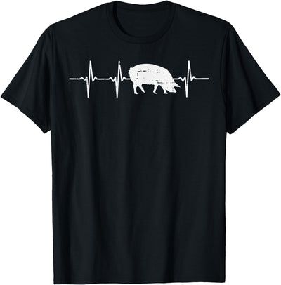Pig Heartbeat Pulse Farm Animal Farming Life Farmer Gift T-Shirt