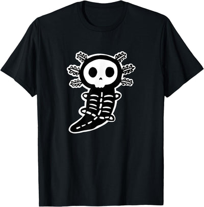 Catumet Kawaii Halloween Axolotl Skeleton Kawaii T-Shirt