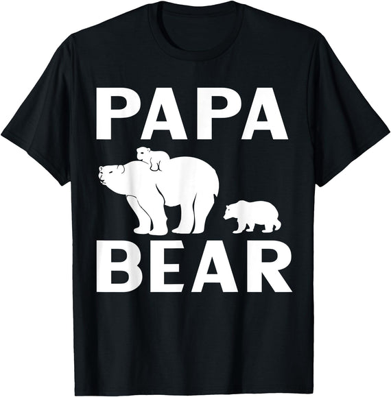 Papa & Mama Bear Outfit Papa Bear Polar Bear Kids T-Shirt - Black