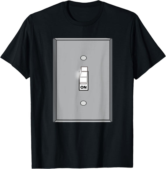 Halloween Matching Couple Tshirts Light Switch & Bulb: Halloween Matching Couple Shirts T-Shirt - Black