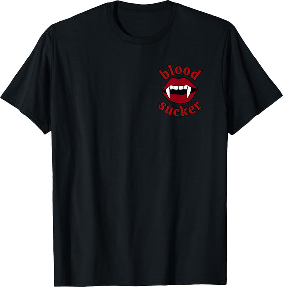 Halloween Pump Covers Mens Halloween Vampire Blood Sucker for Women T-Shirt - Black
