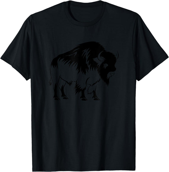 Bison & Buffalo Lover Gifts Minimalistic Bison - Bison Buffalo T-Shirt - Black
