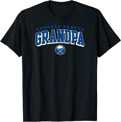 Cow Mens Buffalo Sabres Grandpa Arch Black Nhl Officially T-Shirt