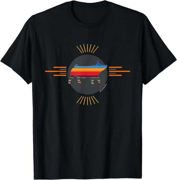 Copper Cow Serape Show Pig Livestock T-Shirt - Black