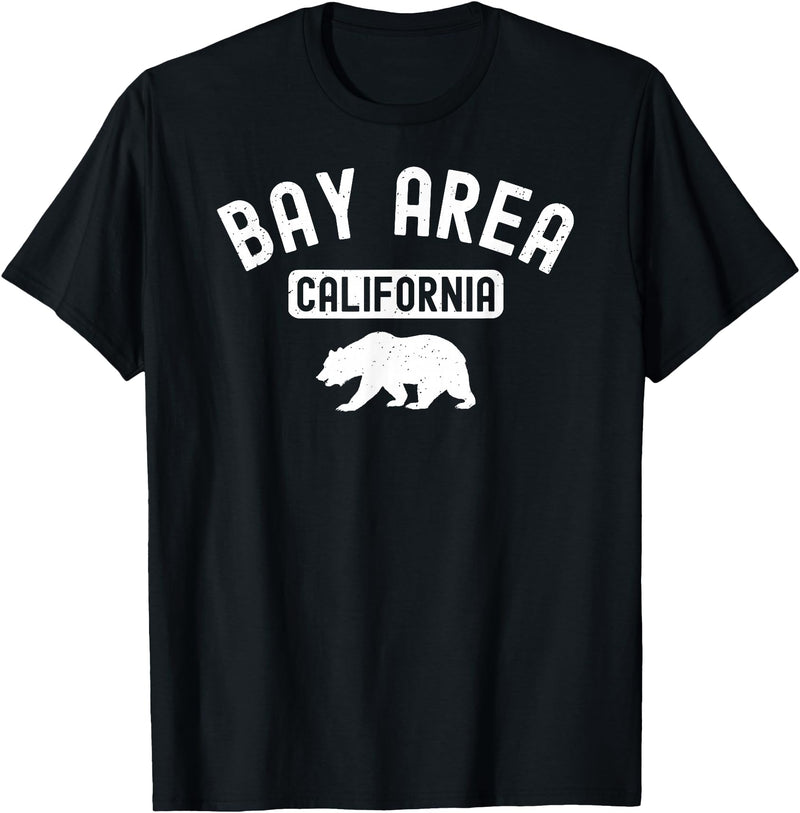Cali Retro Tees Bay Area San Francisco Oakland Berkeley California 510 Bear T-Shirt - Black