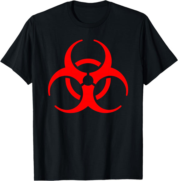 Miftees Halloween Tees Biohazard Symbol T-Shirt - Black