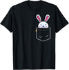 Bunny in Pocket Rabbit Lover Gifts for Women Men Kids T-Shirt in Black