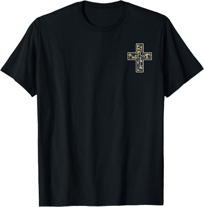 Hunting Fishing Cross Camo Faith Christian Fisherman Hunter T-Shirt