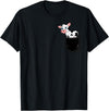 In My Your Pocket Food, Animales, Birds, Fish Pocket Animal Cute Cow Funny Cow Lover Adorable Pocket Cow T-Shirt - Black