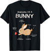 Rabbit Clothes Easter Outfit Hare Lover Gift Anatomy Bunny T-Shirt in Black