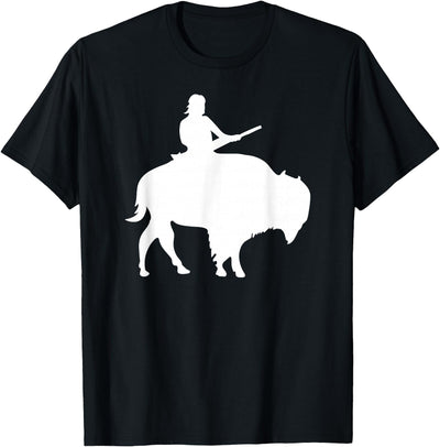 Cow Guy on a Buffalo Silhouette T-Shirt