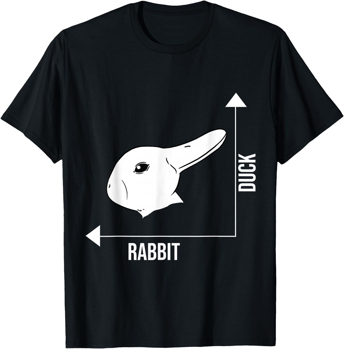 Rabbit Duck Illusion Philosopher T-Shirt in Black