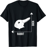 Rabbit Duck Illusion Philosopher T-Shirt in Black