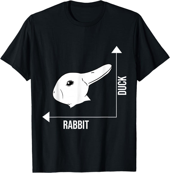 Rabbit Duck Illusion Philosopher T-Shirt in Black