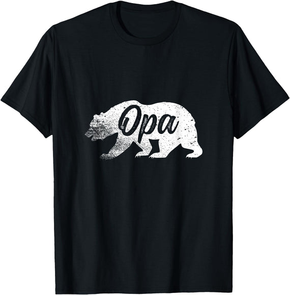 TheBearFamily Tees Opa Bear Fathers Day Shirt For Your Grandpa T-Shirt - Black