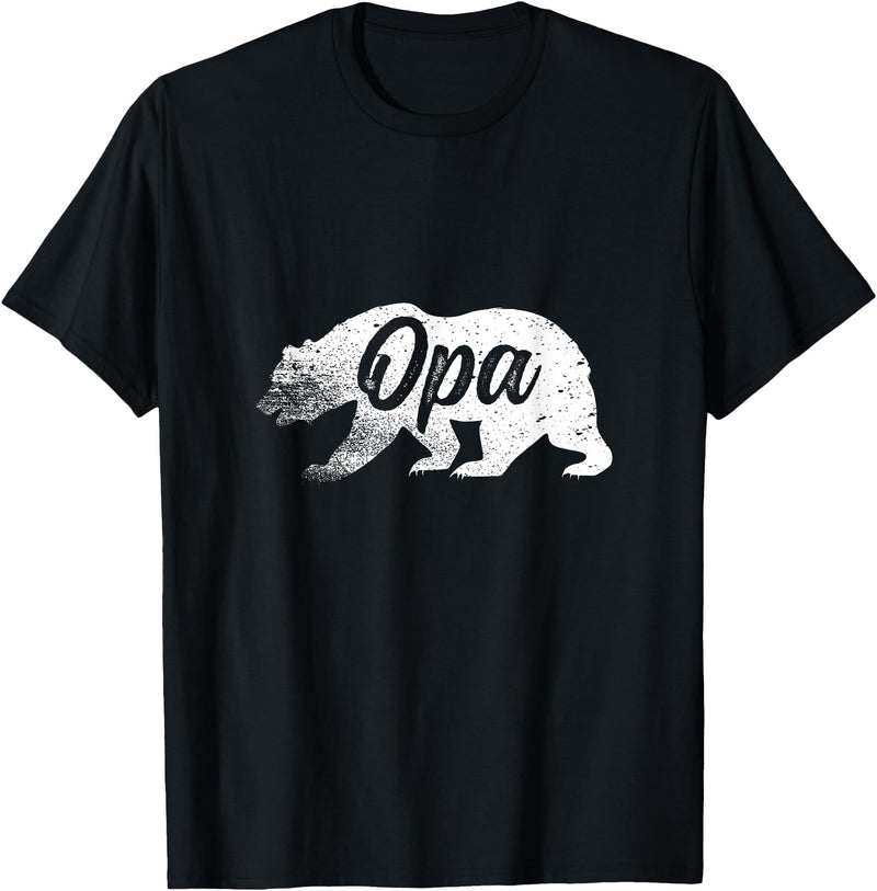 TheBearFamily Tees Opa Bear Fathers Day Shirt For Your Grandpa T-Shirt - Black