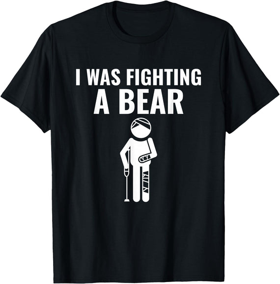 Handicap PWD Amputee And Disabled Apparel I Fought A Bear Handicap Amputee PWD Disabled T-Shirt - Black