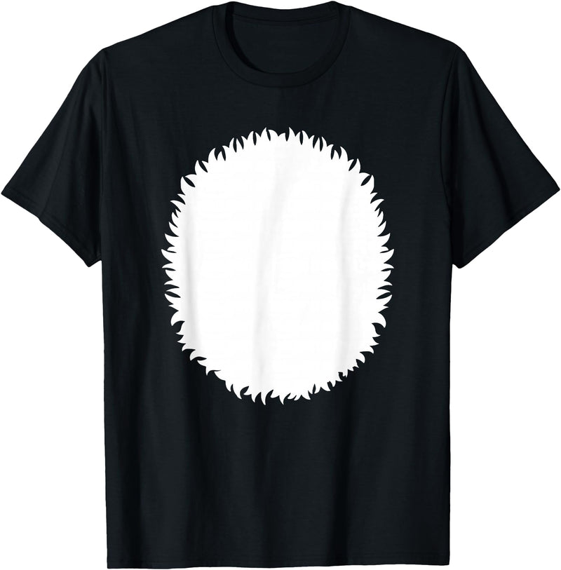 Animal Fur Costume Dress Up Shirts Panda Belly Skunk White Polar Bear Halloween Costume Shirt T-Shirt - Black
