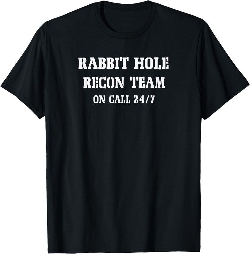 Rabbit Hole Recon Team Deep Dive Humor T-Shirt in Black