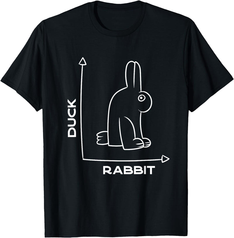 Duck - Rabbit - Funny - Joke - Bunny - Optical Illusion -Pun T-Shirt in Black