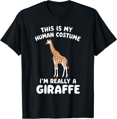This Is My Human Costume I'm Really A Giraffe Halloween T-Shirt