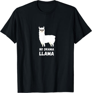 No Drama Llama Funny Llama T-Shirt - Black