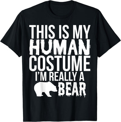 Halloween Funny - This Is My Human Costume Bear T-Shirt