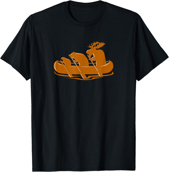 Canoe Gifts Men Women I Vicoli Merch Canoeing Beaver Bear Moose Canoe Team Funny T-Shirt - Black