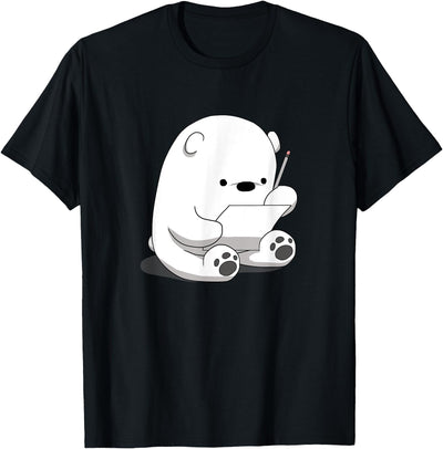 BoredKoalas Polar Bear Cartoon Fluffy Polar Bear Cute Arctic Animal Girls Gift T-Shirt