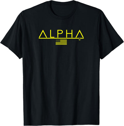 Alpha Wordmark Flag and Rabbit Emblem T-Shirt