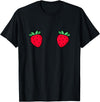 Fruit Boobs Co Strawberry Fruit Boobs Funny Summer Food T-Shirt - Black