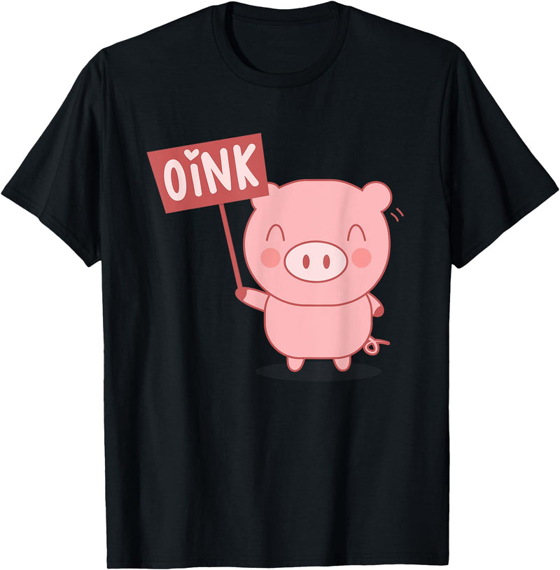 Funny Pig Lover Shirts Oink Cute Pig Lover Pig Farming Farmer Piglet Farm Animal T-Shirt - Black