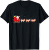 Funny Christmas Sleigh Animal Gifts Pig Santa Christmas Sleigh - Funny Pig Xmas T-Shirt - Black
