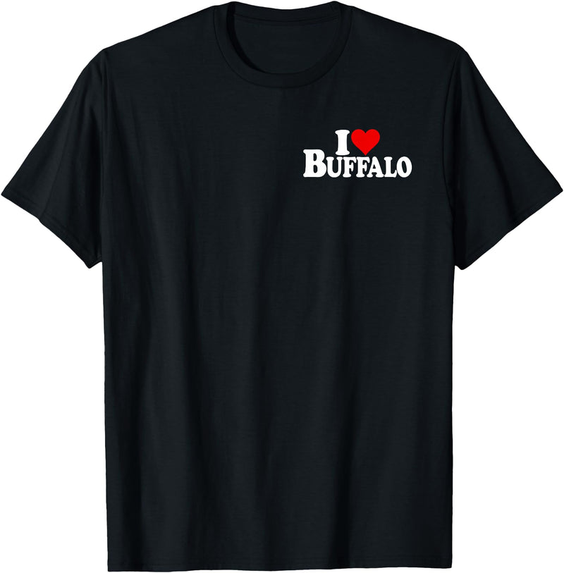 LOVE OF BUFFALO HEART CITY APPAREL I LOVE HEART BUFFALO NY T-Shirt - Black