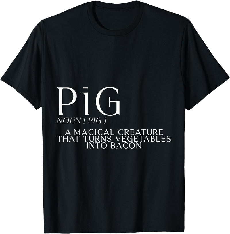 Bacon FH Pig, A Magical Creature That Turns Vegetables Into Bacon --- T-Shirt - Black