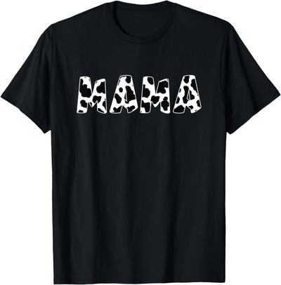 Family Members and More Mama Cow Print Cow Pattern Mother's T-Shirt