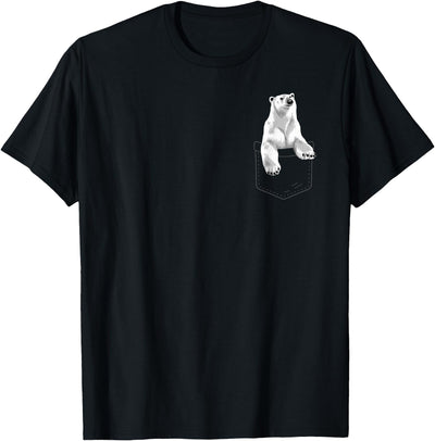 Cute Polar Bear For Men Women Kids Pocket Animal Zookeeper T-Shirt
