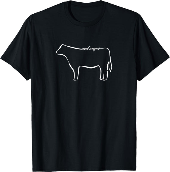 Red Angus cow decor Red Angus Cow Art Print T-Shirt - Black