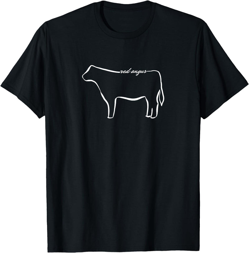 Red Angus cow decor Red Angus Cow Art Print T-Shirt - Black