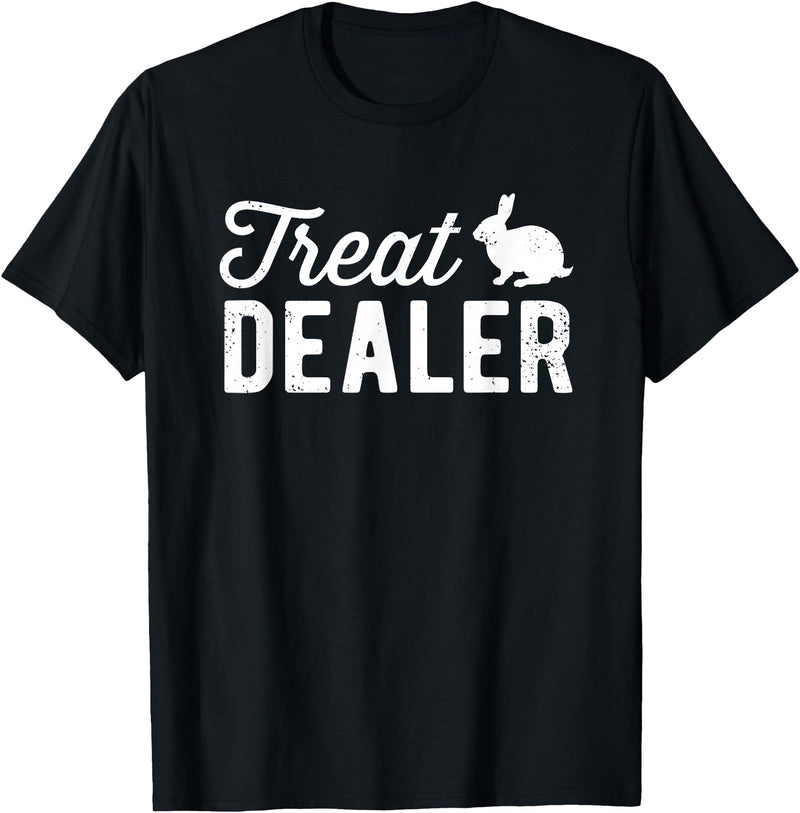 Rabbit Treat Dealer Funny Humor Bunny Treats Rabbit Owner T-Shirt in Black
