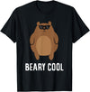 Funny Bear Animal Tees Beary Cool Animal Cute Bear T-Shirt - Black