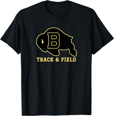 Cow Buffalo High School Buffalo Wy 82834 Wy Logo Track Field T-Shirt