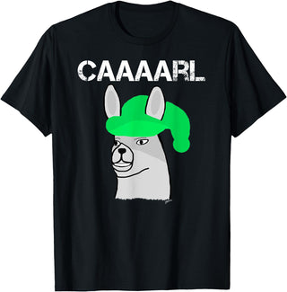 Llama Shirt Collection by Jean Olivier Funny Llama with Hats T-Shirt - Black, Small, Unisex-Adults, Classic Fit, Short Sleeve, Cotton 65% Polyester 35% - Black