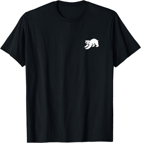 Playful Critter Apparel Co. Polar Bear Minimalist Black and White T-Shirt - Black