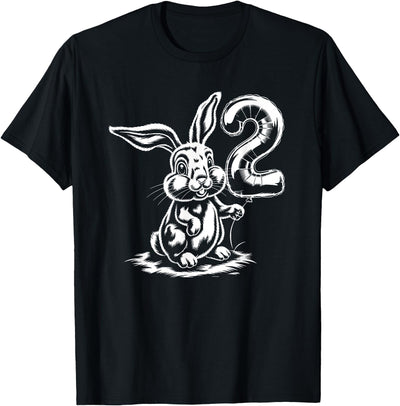 Bunny with Number 2 Balloon Birthday T-Shirt