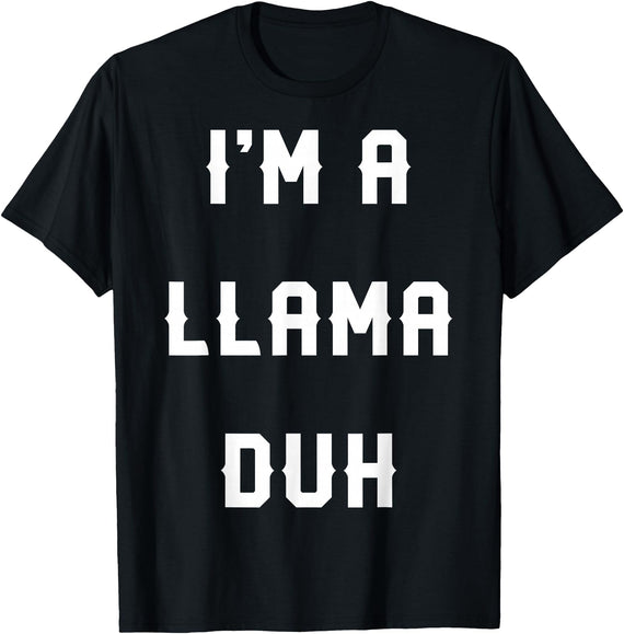 Halloween Costumes MV&SG Halloween Easy Llama Costume Shirts, I'm A Llama Duh T-Shirt - Black