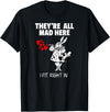 Alice in Wonderland White Rabbi Rabbit T-Shirt in Black