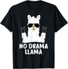 No Drama No Pob-Llama Alpaca Gifts No Drama Llama Alpaca with Sunglasses Llama Alpaca T-Shirt - Black